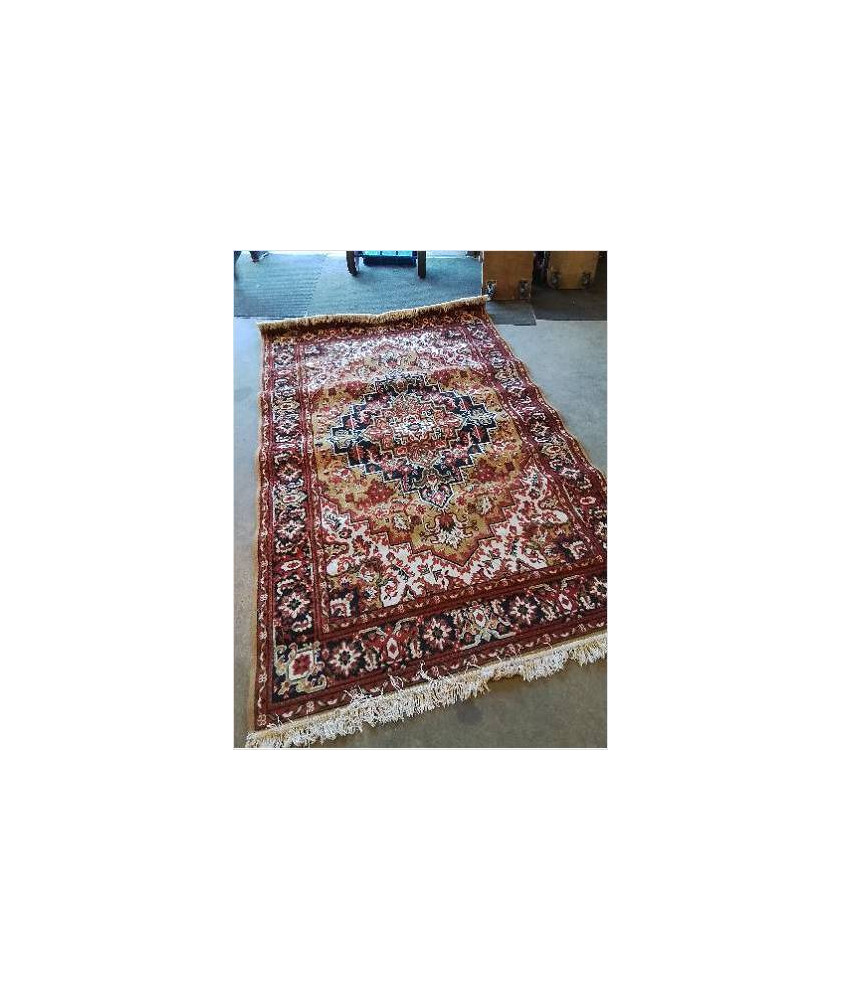 TAPIS LAINE ROUGE NOIR ECRU OCRE 260X167