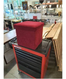 POUF COFFRE ROUGE 