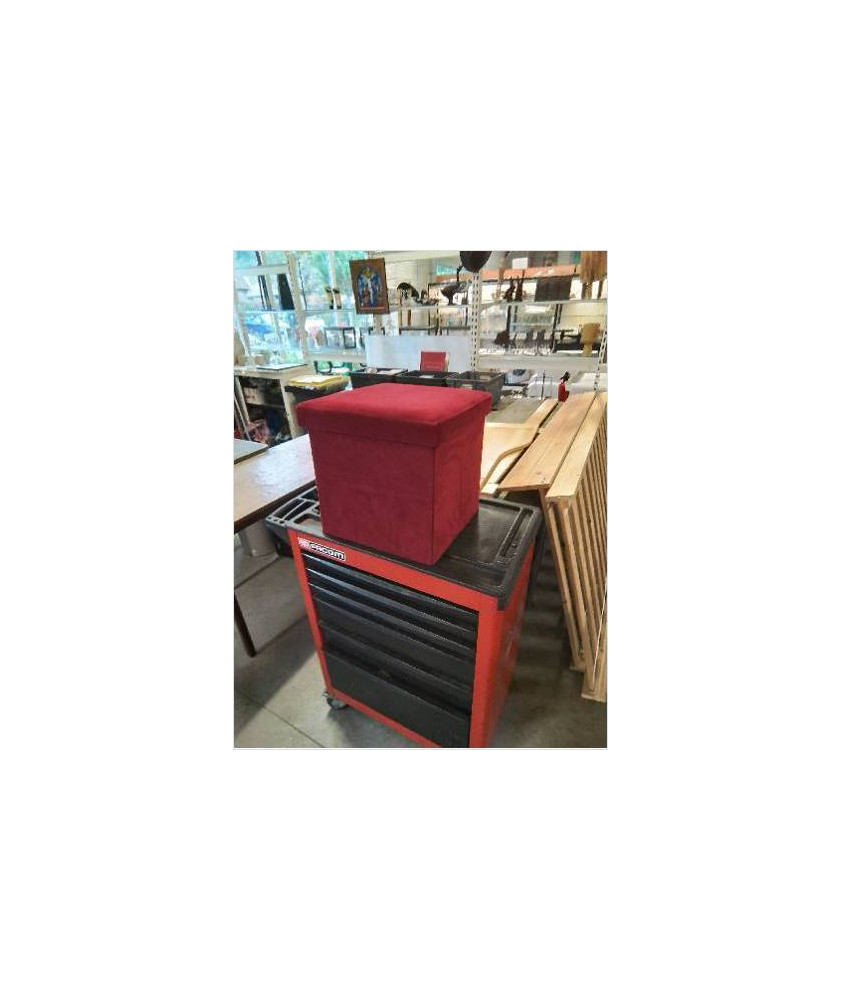 POUF COFFRE ROUGE 