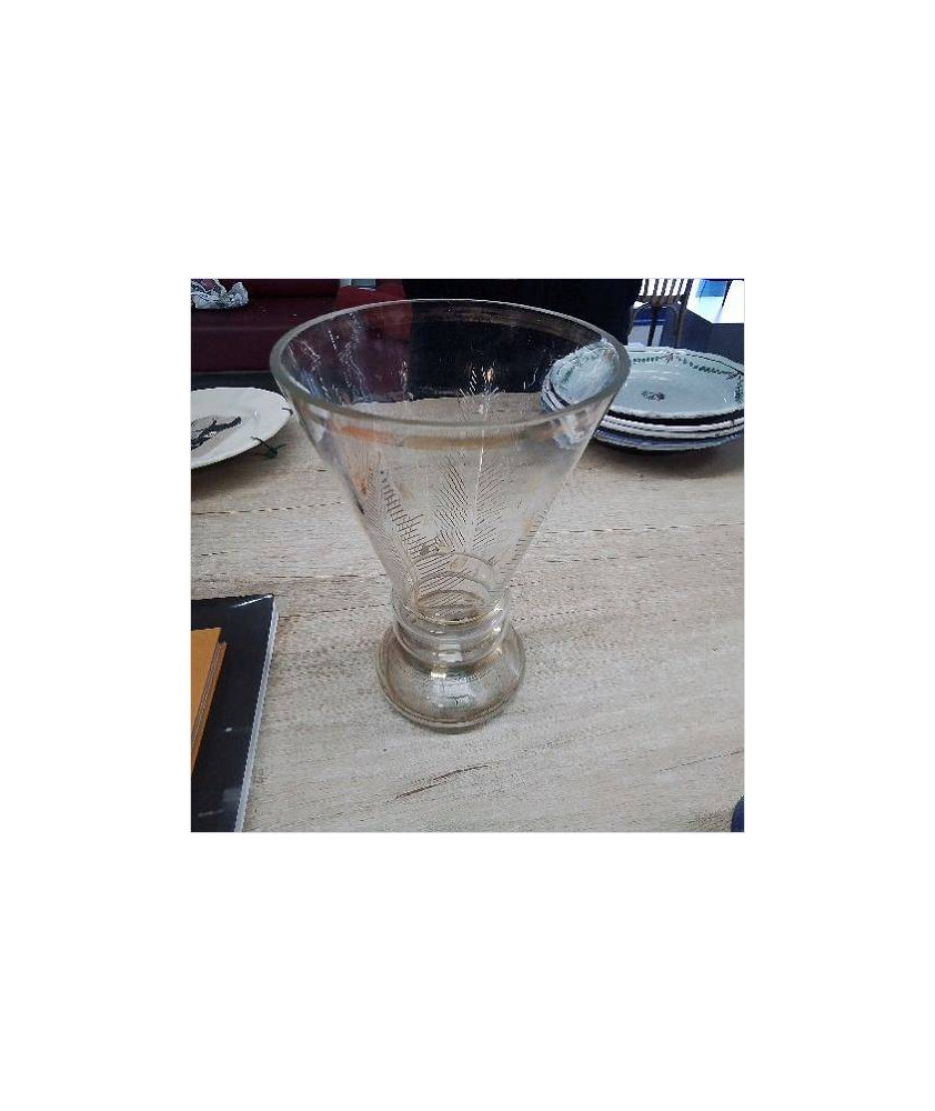 VASE VERRE DECOR DORÉ