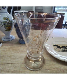 VASE VERRE DECOR DORÉ