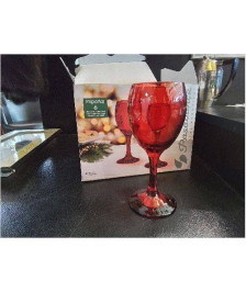 LOT DE 6 VERRES TEINTE ROUGE PASABAHCE