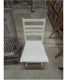 CHAISE DE JARDIN PLIANTE BOIS ASSISE PU BLANC