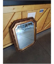 MIROIR OCTOGONAL MOULURÉ DORÉ 