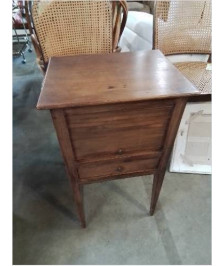 CHEVET BOIS A RIDEAU 1 TIROIR STYLE DIRECTOIRE XIXE