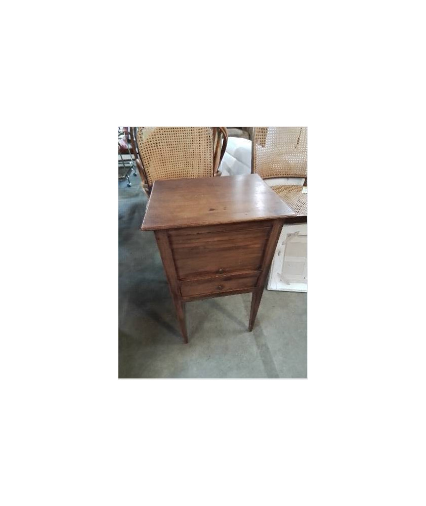 CHEVET BOIS A RIDEAU 1 TIROIR STYLE DIRECTOIRE XIXE