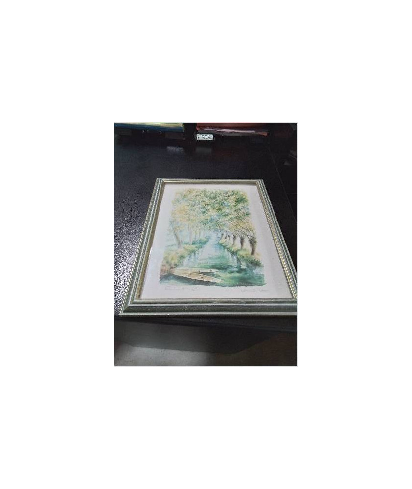 AQUARELLE CONCHES ET RIGOLES DANIELLE LEBEAU XXE AQUARELLE CONCHES ET RIGOLES DANIELLE LEBEAU XXE
