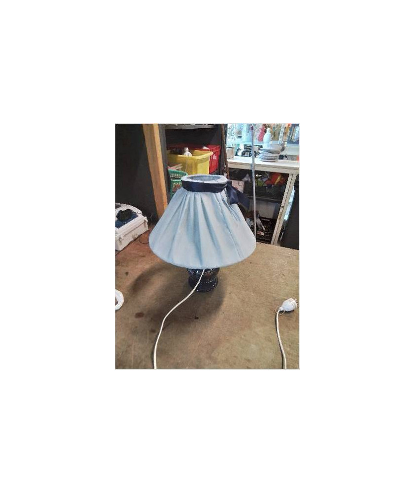 LAMPE CÉRAMIQUE BLEU AJ VOLANT BLEU 