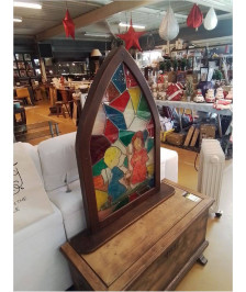 VITRAUX MURAL ENCADREMENT BOIS HAUTEUR 1M