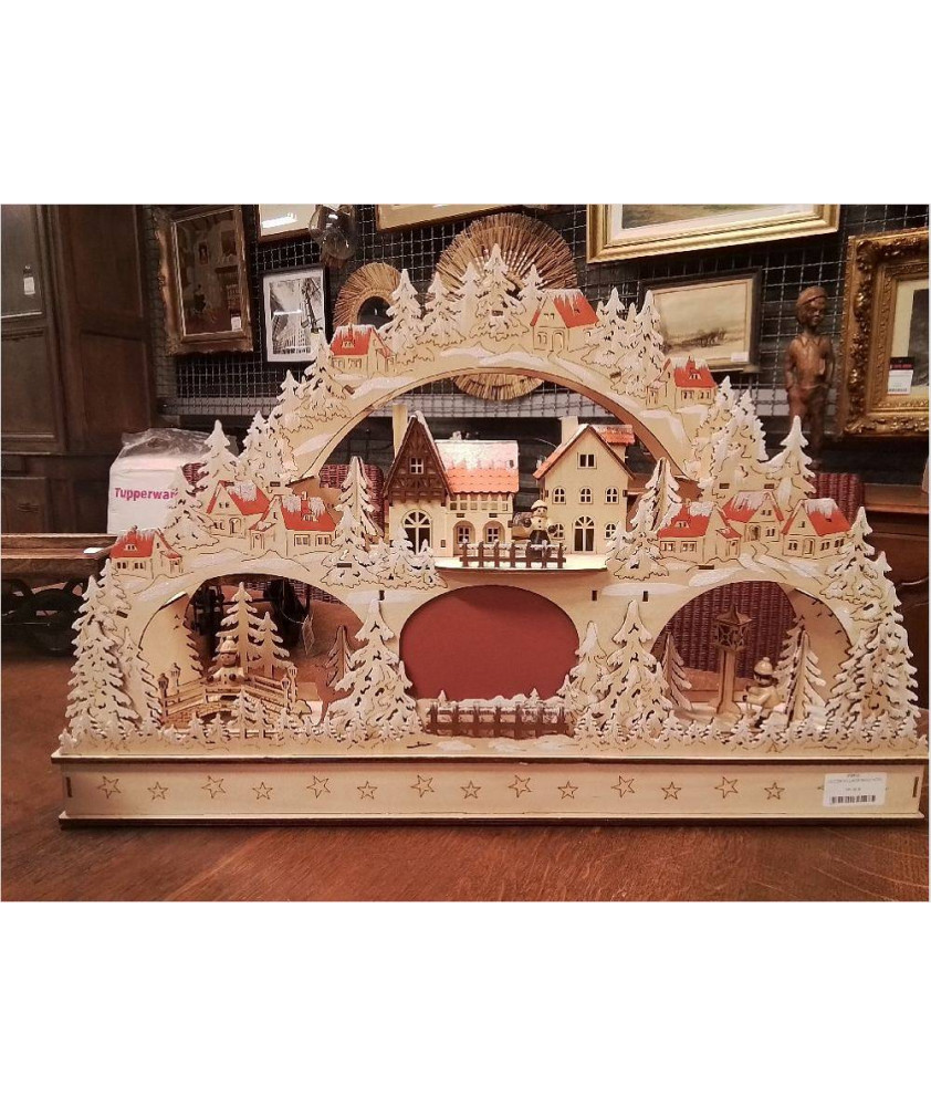 DECOR VILLAGE BOIS NOEL ECLAIRE