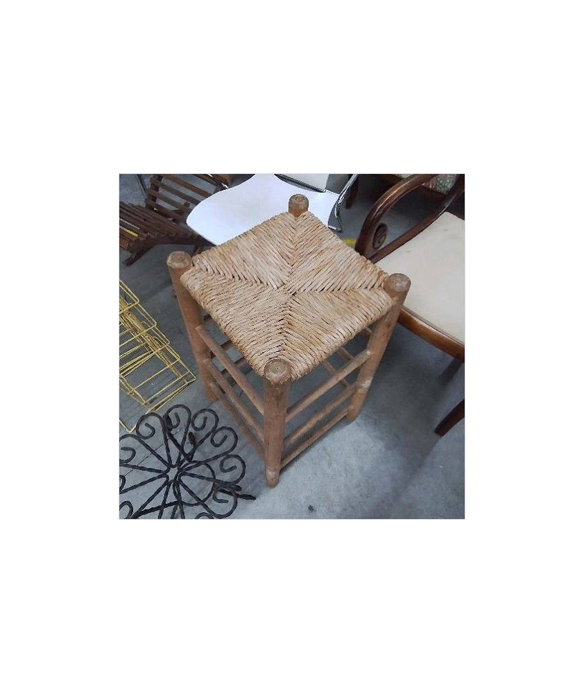 TABOURET PAILLÉ HAUT