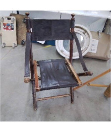 CHAISE CUIR ET BOIS 