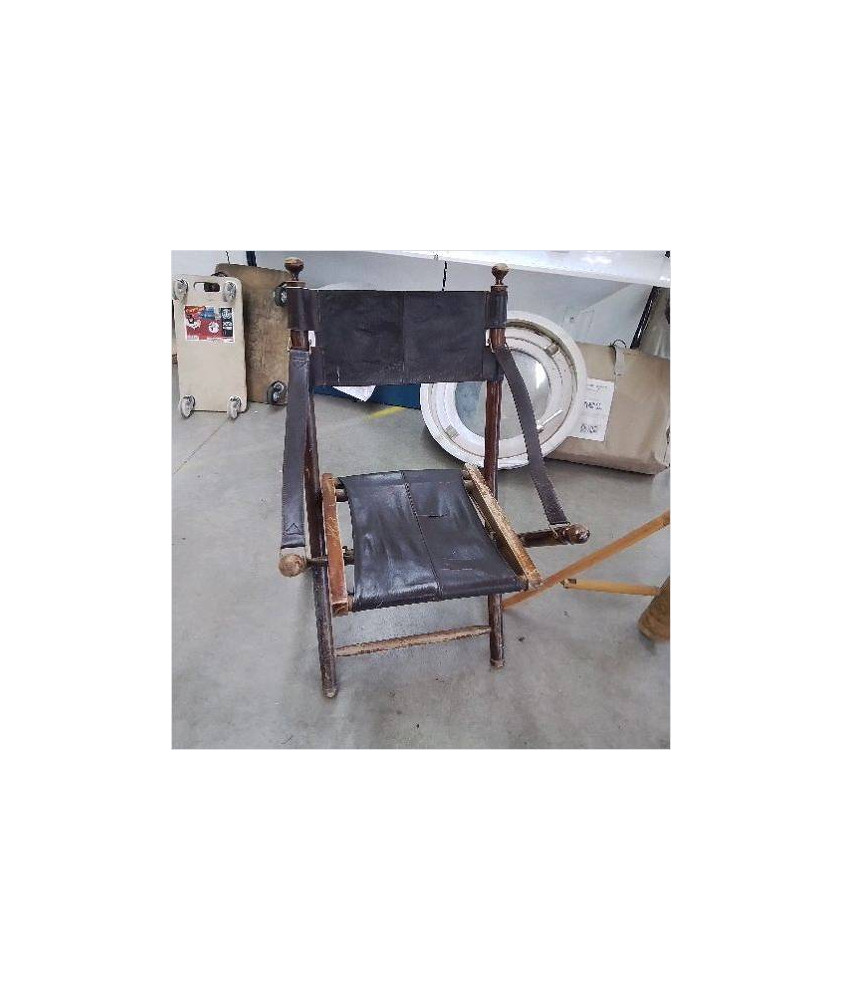 CHAISE CUIR ET BOIS 