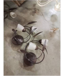 PAIRE D APPLIQUES 2 FEUX METAL CHOCOLAT