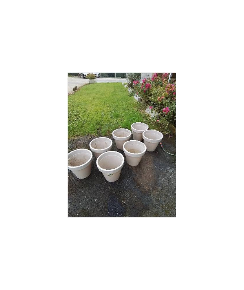 CACHE POT ROND RÉSINE TAUPE