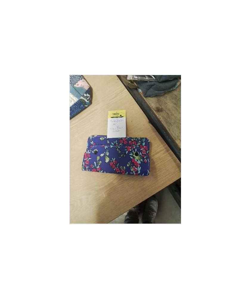 PORTE-FEUILLE TISSU FLEURI VIOLET 