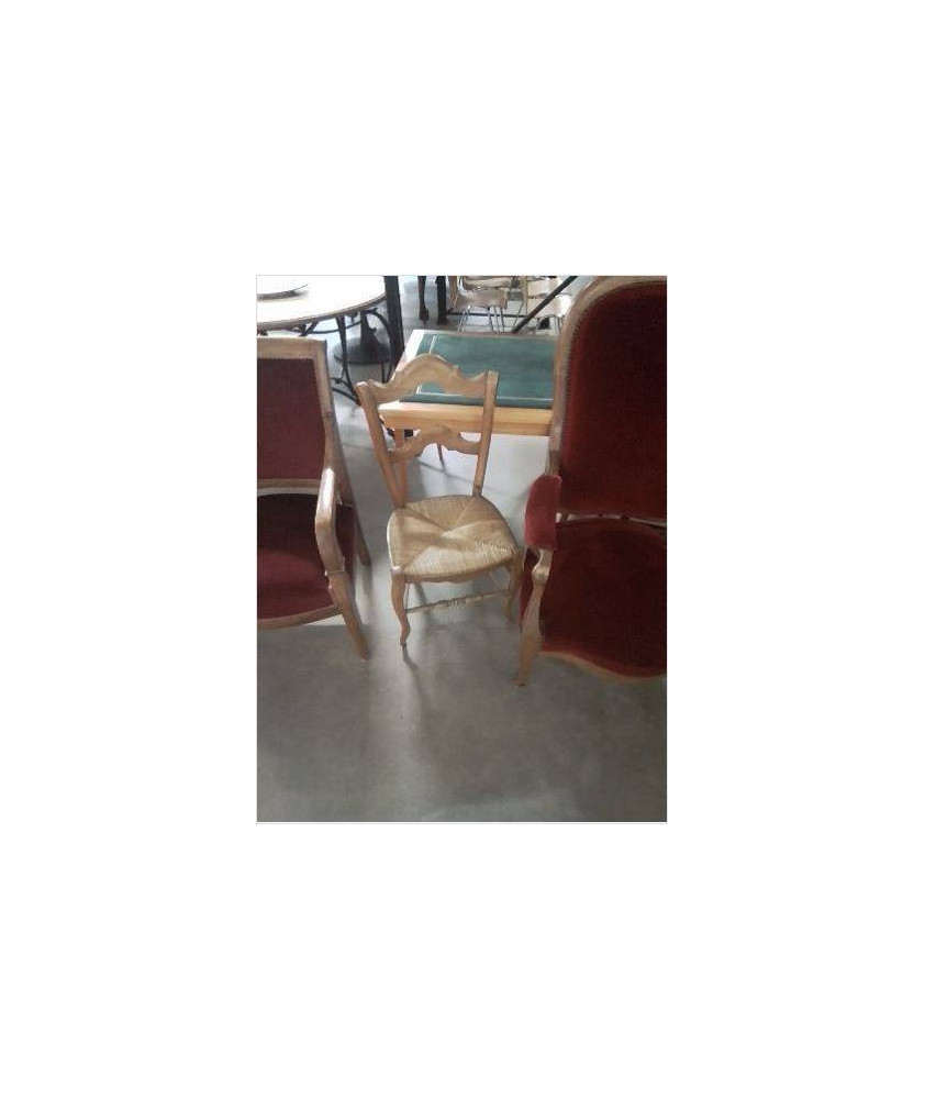 CHAISE BOIS PAILLÉ DOSSIER CINTRÉ CHANTOURNÉ XIXE
