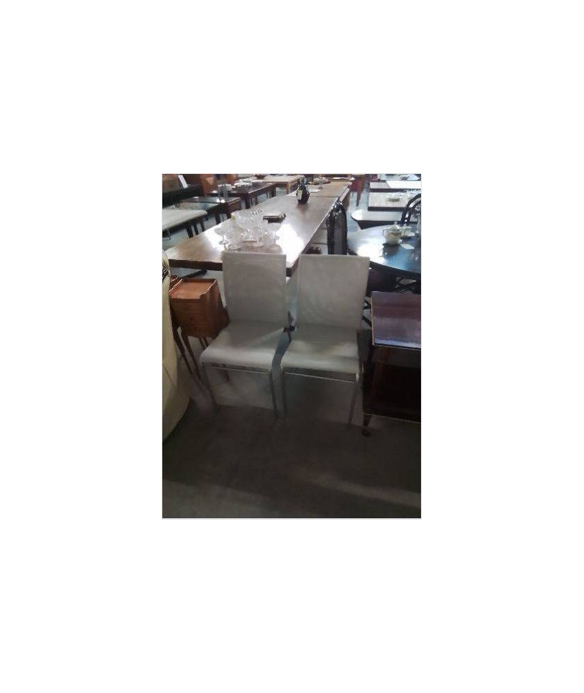CHAISES DE JARDIN  METAL BROSSE PU GRIS 