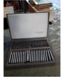 SERVICE A POISSONS 24 PIECES ACIER INOXYDABLE ET RÉSINE GRIS 