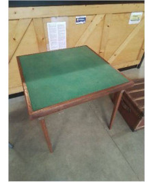 TABLE A JEU PLIANTE BOIS PLATEAU TISSU VERT XXE