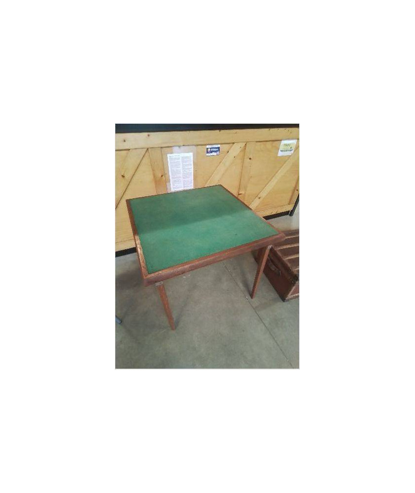 TABLE A JEU PLIANTE BOIS PLATEAU TISSU VERT XXE