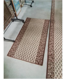 TAPIS LAINE MARRON ECRU 83X150CM