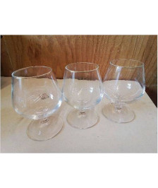 LOT DE 3 VERRES A COGNAC