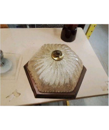 PLAFONNIER EN VERRE ET BOIS 