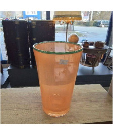 VASE ORANGE LISERET VERT