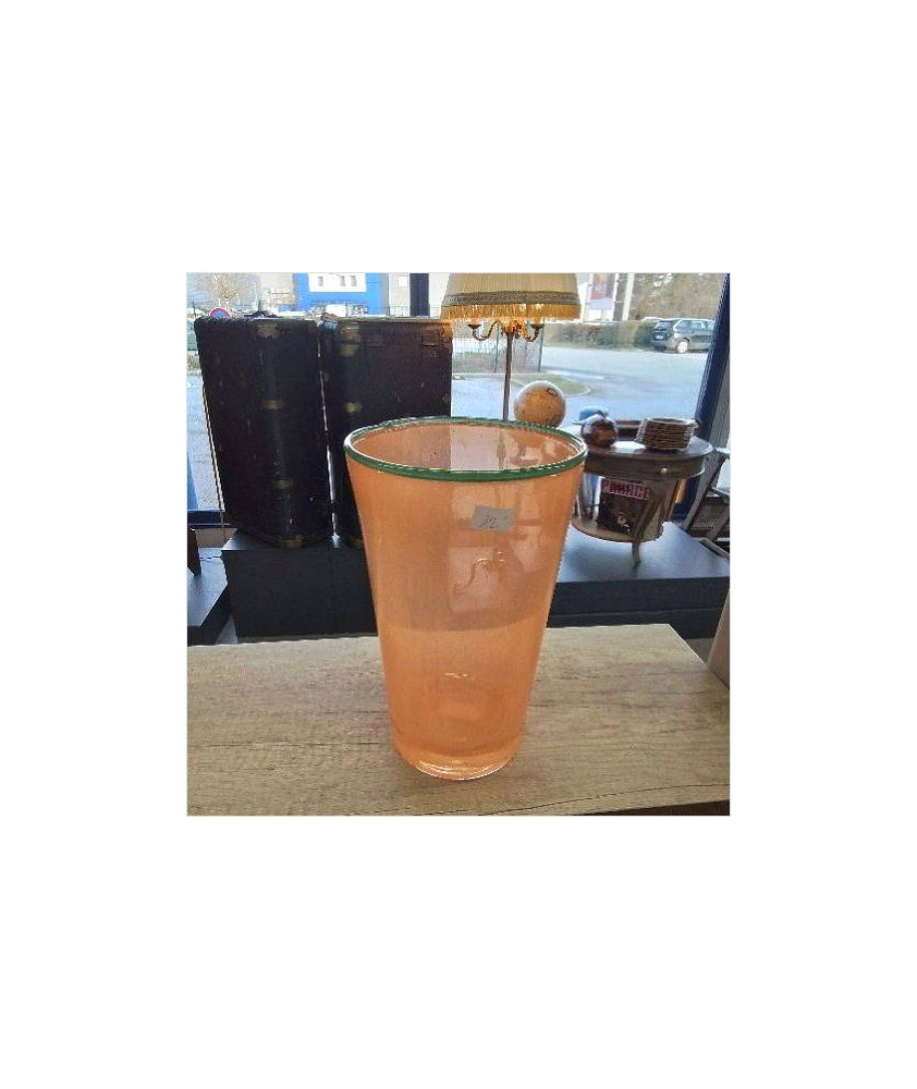 VASE ORANGE LISERET VERT