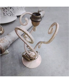 PIED DE LAMPE METAL CREME