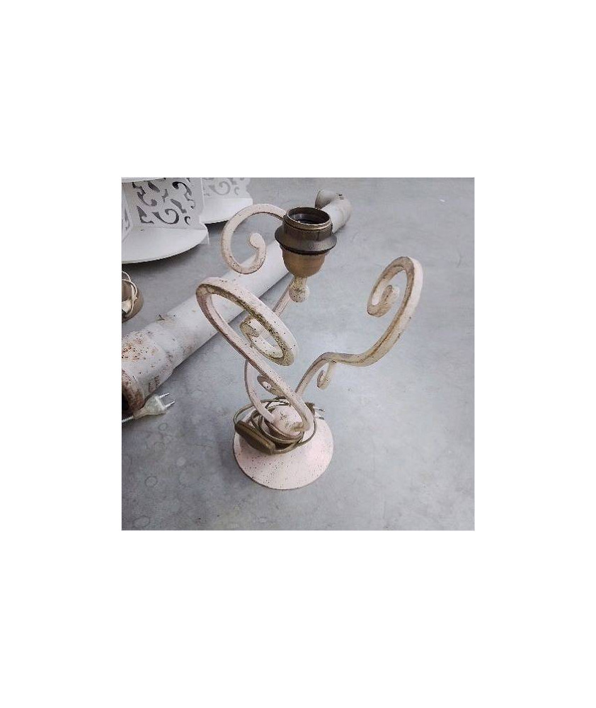 PIED DE LAMPE METAL CREME