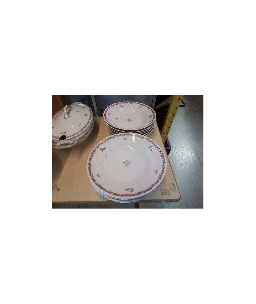 ASSIETTE CREUSE BORD MOTIF FLORAL 