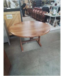 TABLE RONDE BASCULANTE SCANDINAVE   TECK 113X76