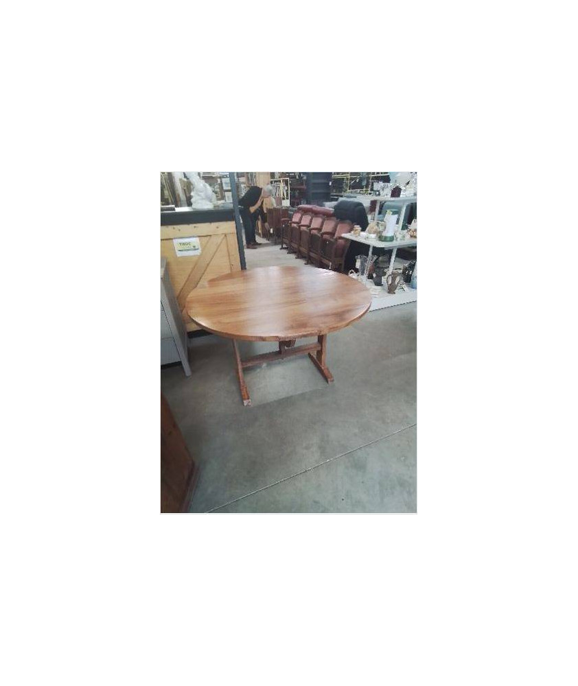 TABLE RONDE BASCULANTE SCANDINAVE   TECK 113X76