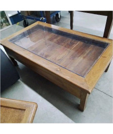 TABLE BASSE BOIS PLEXIGLAS