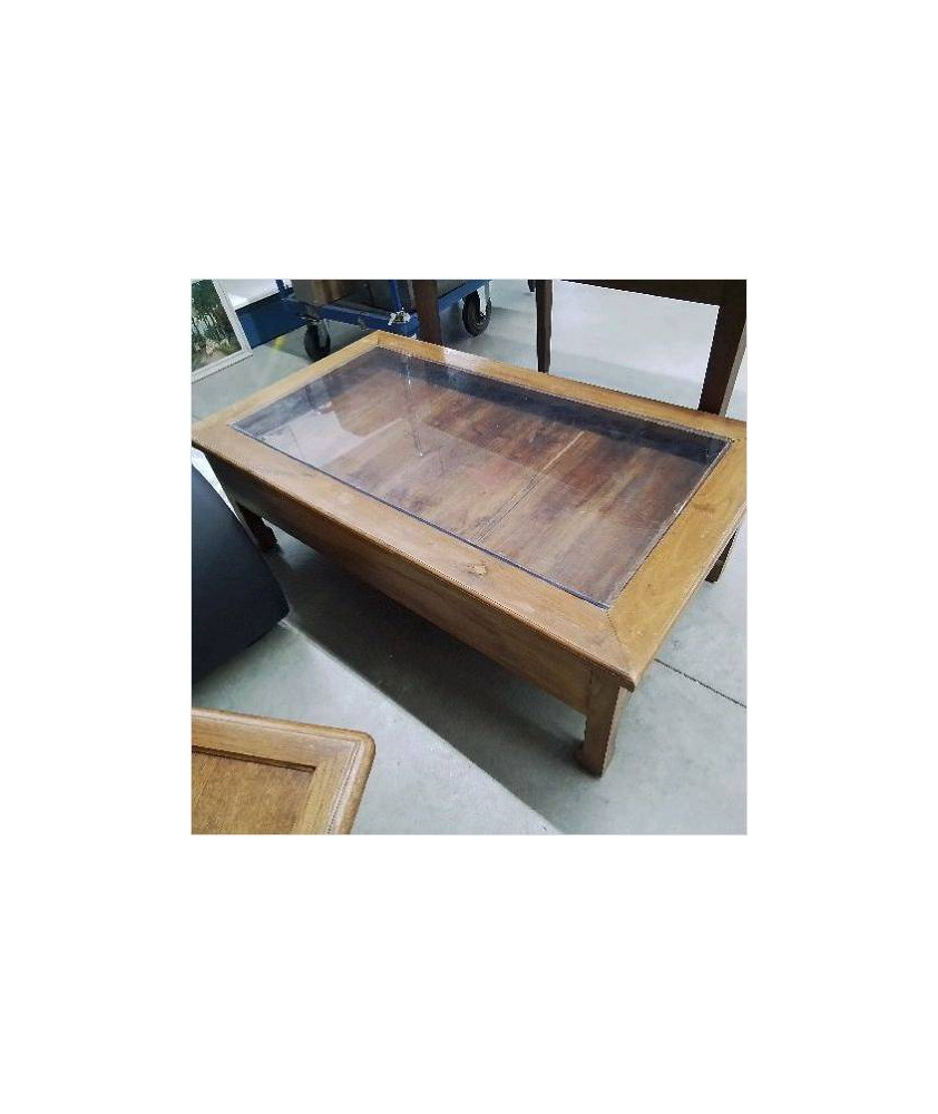 TABLE BASSE BOIS PLEXIGLAS