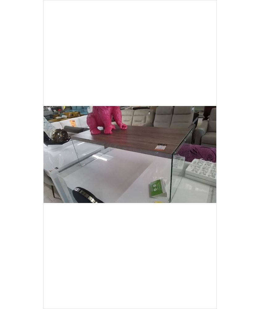TABLE BASSE VERRE CHENE
