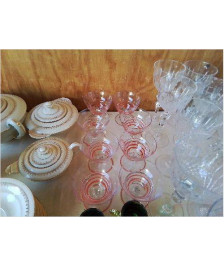 LOT DE 8 VERRES À COCKTAIL ROUGE 