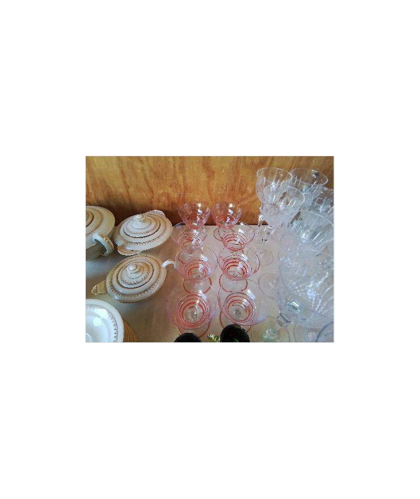LOT DE 8 VERRES À COCKTAIL ROUGE 
