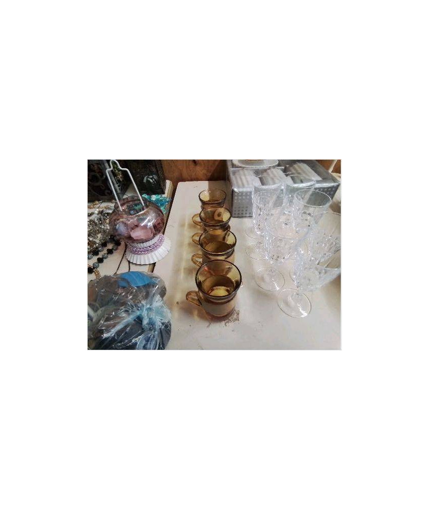 LOT DE 4 PETITS VERRE APÉRITIF JAUNE 