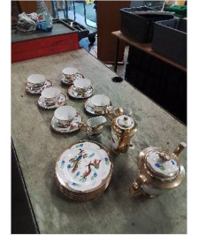 SERVICE A CAFE PORCELAINE DE CHINE 22 PIÈCES 