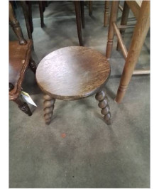 PORTE PLANTE ROND TRIPODE BOIS PIEDS TOURNÉS 