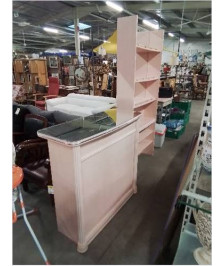 BAR ET ETAGERE A VERRES BOIS PEINT 