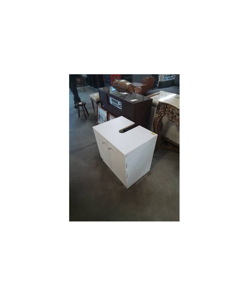 MEUBLE SOUS LAVABO 2 PORTES BOIS BLANC