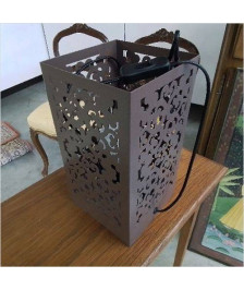 LAMPE A POSER GRISE AJOUREE