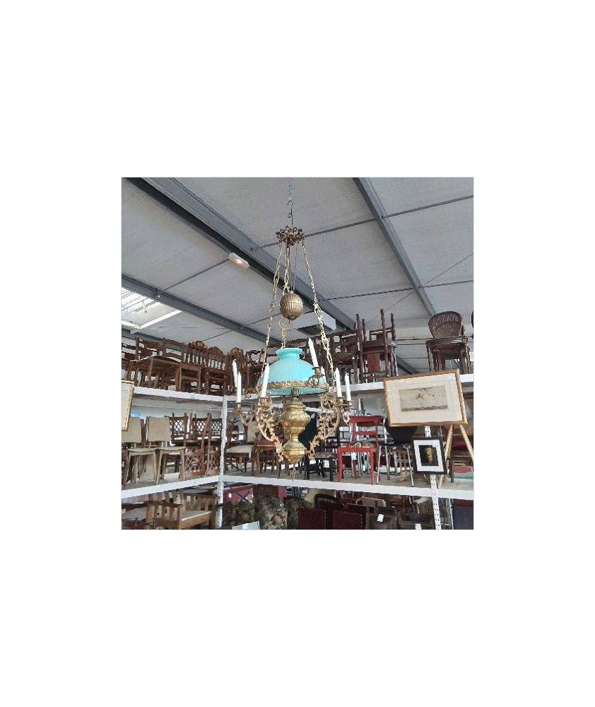 SUSPENSION LAMPE A PETROLE OPALINE