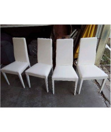 CHAISES EN SIMILICUIR BLANC 