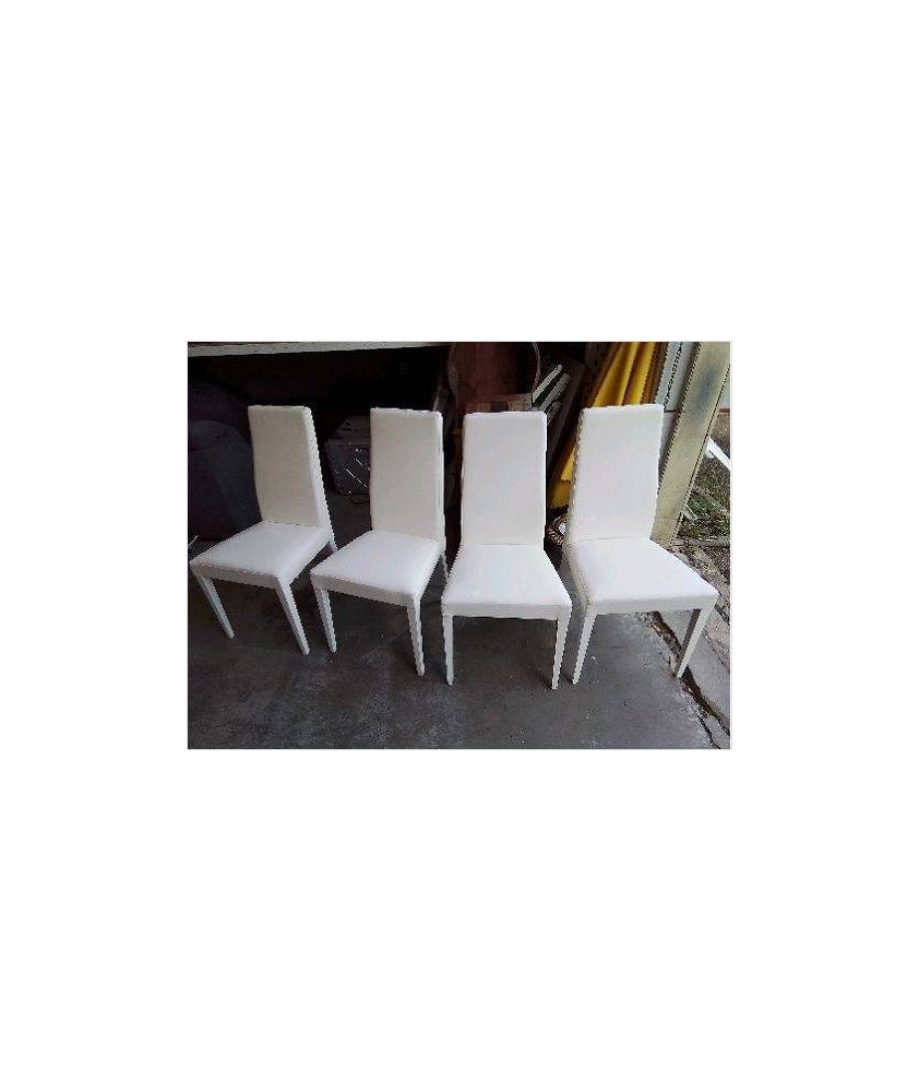 CHAISES EN SIMILICUIR BLANC 