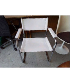 CHAISE DE BUREAU EN CUIR BLANC 